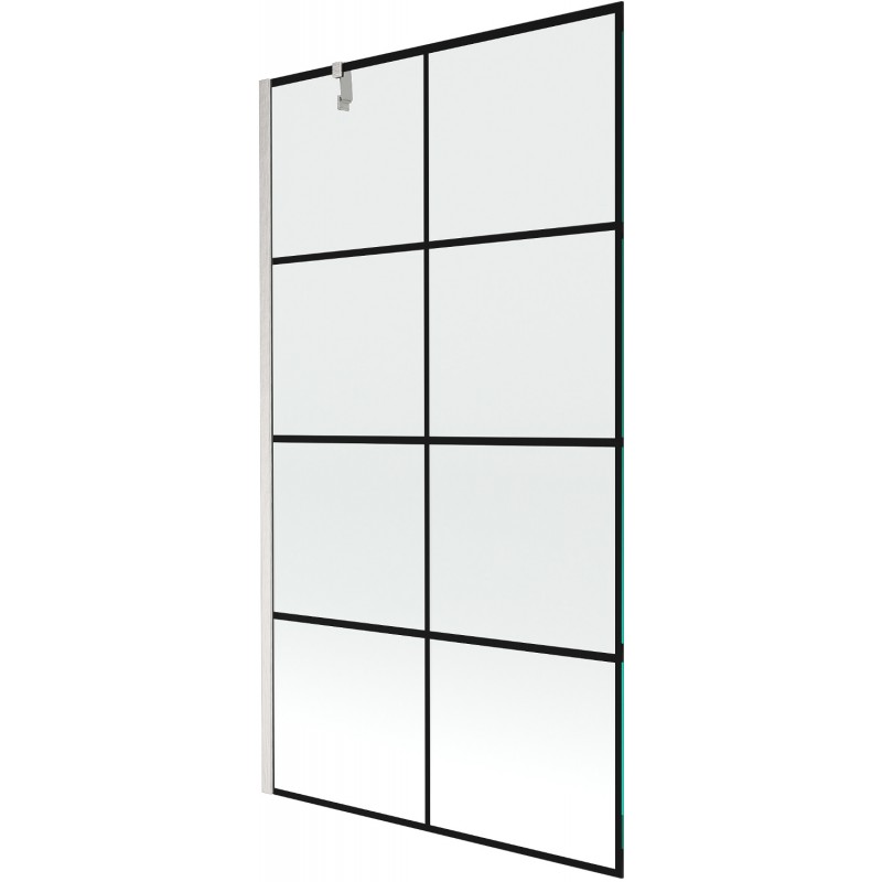 Mexen Next 1-wing Bathtub Screen 100 x 150 cm, Black Pattern, Brushed Nickel - 895-100-000-00-77-97