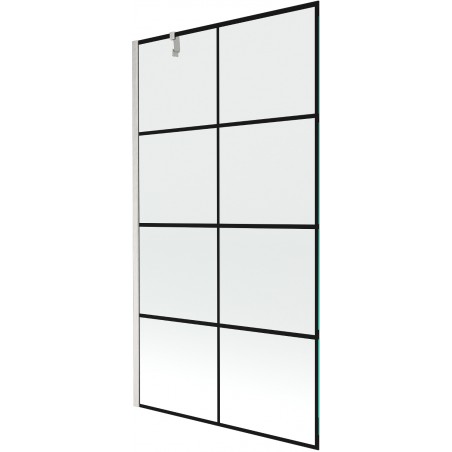 Mexen Next 1-wing Bathtub Screen 100 x 150 cm, Black Pattern, Brushed Nickel - 895-100-000-00-77-97