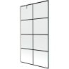 Mexen Next 1-panel Bath Screen 100 x 150 cm, Black Grid, Brushed Nickel - 895-100-000-00-77-97