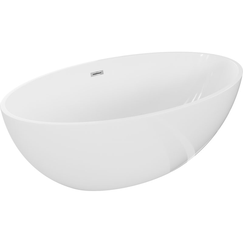 Mexen Nike freestanding bathtub 175 x 100 cm, white, chrome overflow - 54071751000-01