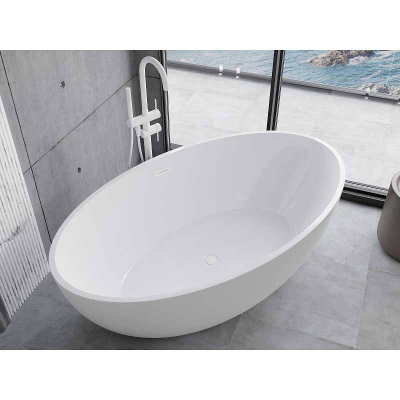 Mexen Nike Free-standing Bathtub 175 x 100 cm, White, White Overflow - 54071751000-20