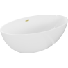 Mexen Nike freestanding bathtub 175 x 100 cm, white, brushed gold overflow - 54071751000-55