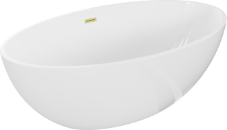 Mexen Nike freestanding bathtub 175 x 100 cm, white, brushed gold overflow - 54071751000-55
