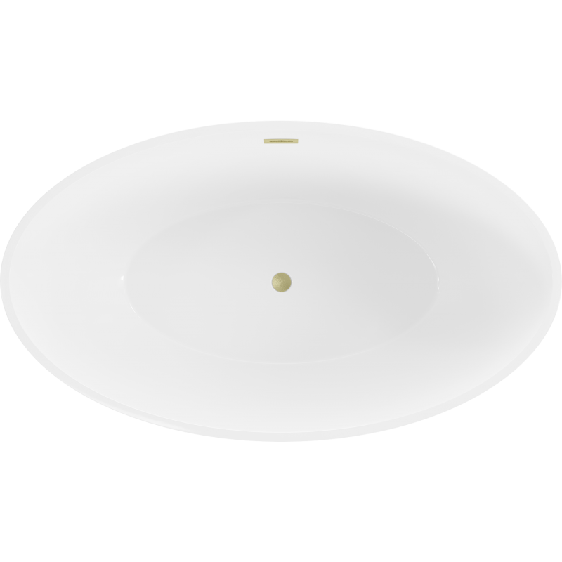 Mexen Nike Freestanding Bathtub 175 x 100 cm, White, Brushed Gold Overflow - 54071751000-55