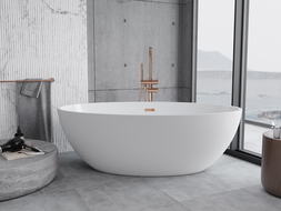 Mexen Nike Freestanding Bathtub 175 x 100 cm, White, Rose Gold Overflow - 54071751000-60
