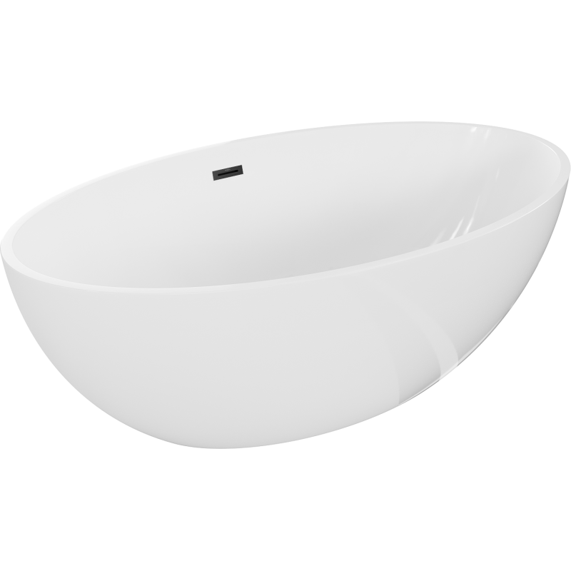 Mexen Nike freestanding bathtub 175 x 100 cm, white, black overflow - 54071751000-70
