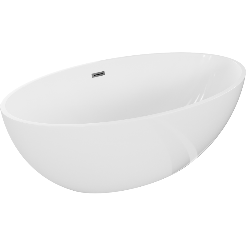 Mexen Nike freestanding bath 175 x 100 cm, white, overflow gun metal - 54071751000-95