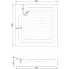Mexen Rio square shower tray 90 x 90 cm, White - 45109090