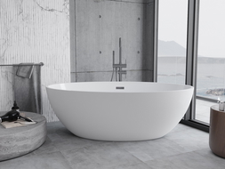 Mexen Nike freestanding bath 175 x 100 cm, white, overflow gun metal - 54071751000-95