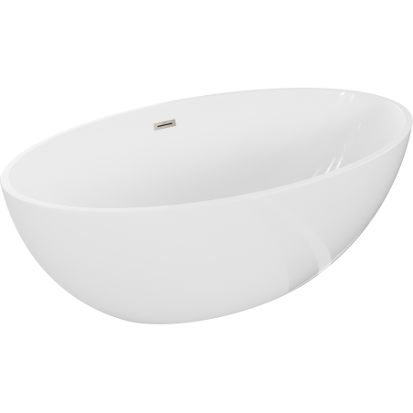Mexen Nike freestanding bathtub 175 x 100 cm, white, brushed nickel waste - 54071751000-97