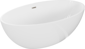 Mexen Nike freestanding bath 175 x 100 cm, white, brushed nickel overflow - 54071751000-97