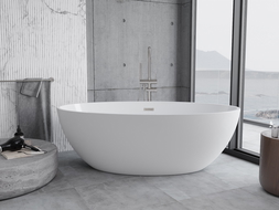 Mexen Nike freestanding bathtub 175 x 100 cm, white, brushed nickel waste - 54071751000-97