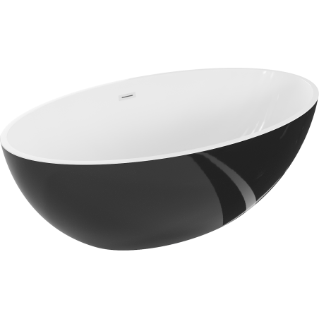 Mexen Nike freestanding bath 175 x 100 cm, white/black, white overflow - 54071751075-20