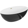 Mexen Nike freestanding bathtub 175 x 100 cm, white/black, gold overflow - 54071751075-50