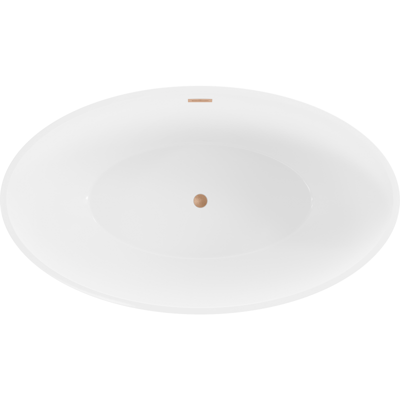 Mexen Nike freestanding bath 175 x 100 cm, white/black, brushed copper overflow - 54071751075-65