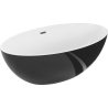 Mexen Nike freestanding bath 175 x 100 cm, white/black, brushed gun gray overflow - 54071751075-66