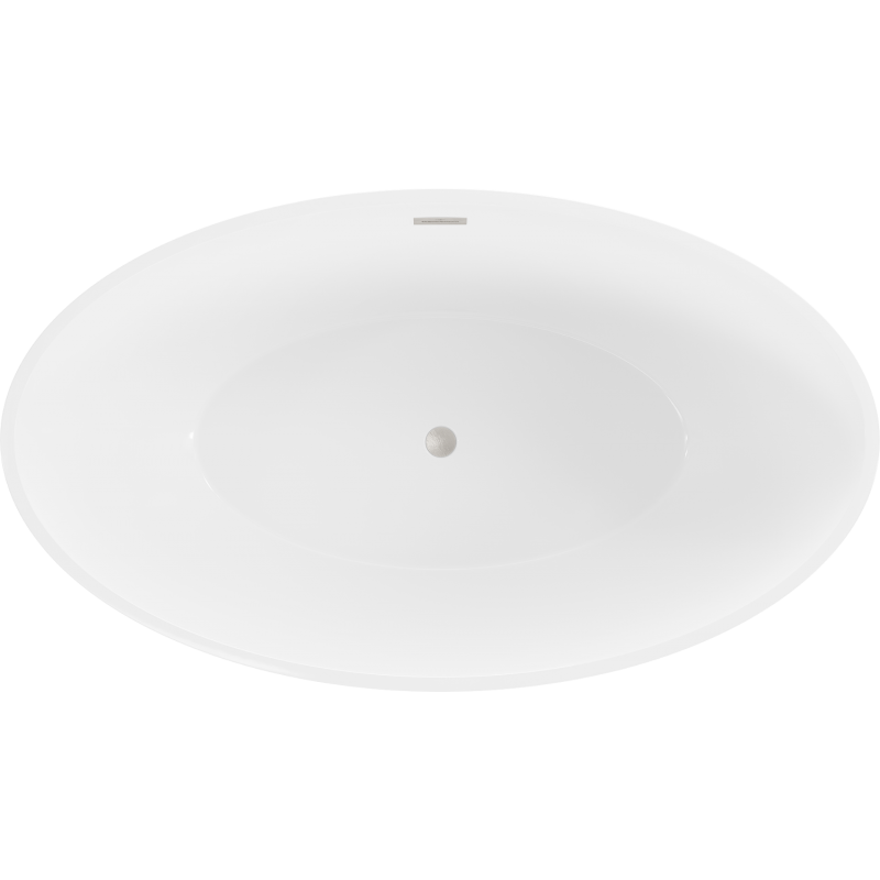 Mexen Nike freestanding bath 175 x 100 cm, white/black, brushed nickel overflow - 54071751075-97