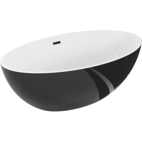Mexen Nike freestanding bathtub 175 x 100 cm, white/black, black overflow - 54071751075-70