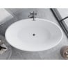 Mexen Nike freestanding bathtub 69 x 39 inches, white/black, overflow gun metal - 54071751075-95