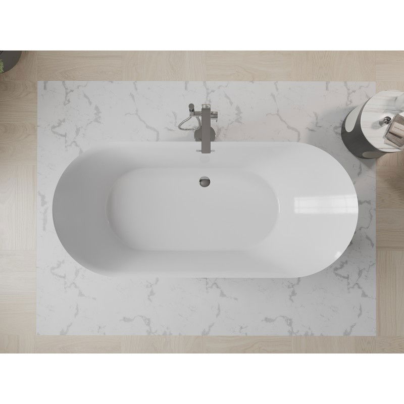 Mexen Roxy free-standing bath 180 x 85 cm, white, chrome overflow - 51201808500-01