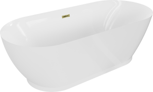 Mexen Roxy freestanding bathtub 180 x 85 cm, white, gold overflow - 51201808500-50