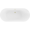 Mexen Roxy freestanding bath 180 x 85 cm, white, brushed gold overflow - 51201808500-55