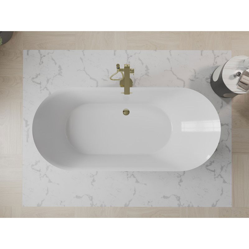Mexen Roxy Freestanding Bathtub 180 x 85 cm, White, Gold Overflow - 51201808500-50