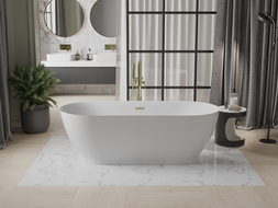 Mexen Roxy freestanding bathtub 180 x 85 cm, white, brushed gold overflow - 51201808500-55