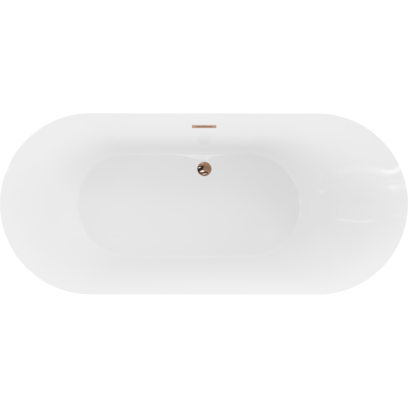 Mexen Roxy free-standing bathtub 180 x 85 cm, white, rose gold overflow - 51201808500-60