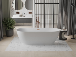 Mexen Roxy free-standing bathtub 180 x 85 cm, white, rose gold overflow - 51201808500-60