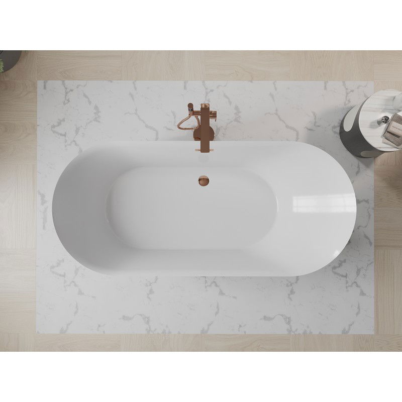 Mexen Roxy free-standing bathtub 180 x 85 cm, white, rose gold overflow - 51201808500-60