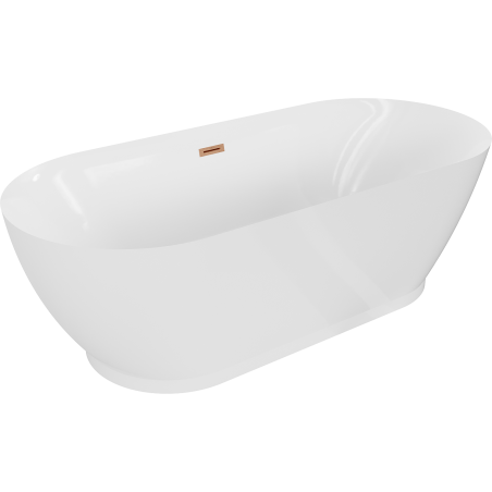 Mexen Roxy 180 x 85 cm Freestanding Bathtub, White, Brushed Copper Overflow - 51201808500-65