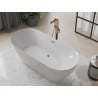 Mexen Roxy 180 x 85 cm Freestanding Bathtub, White, Brushed Copper Overflow - 51201808500-65