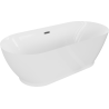 Mexen Roxy freestanding bathtub 180 x 85 cm, white, brushed gun gray overflow - 51201808500-66