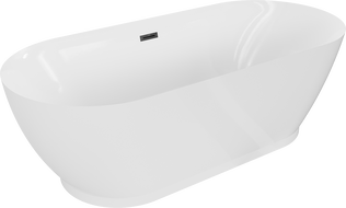 Mexen Roxy freestanding bathtub 180 x 85 cm, white, black overflow - 51201808500-70