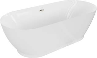Mexen Roxy freestanding bathtub 180 x 85 cm, white, brushed nickel overflow - 51201808500-97