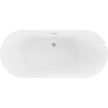 Mexen Roxy free-standing bathtub 180 x 85 cm, white/black, chrome overflow - 51201808575-01