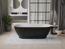 Mexen Roxy freestanding bath 180 x 85 cm, white/black, white overflow - 51201808575-20