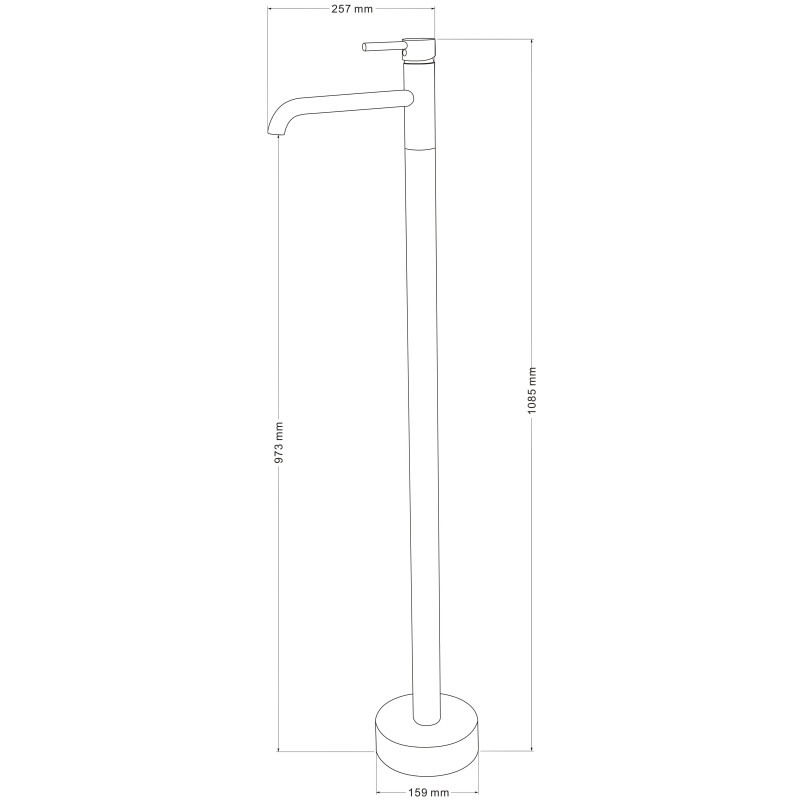 Mexen Rumba freestanding sink faucet, chrome - 73534-00
