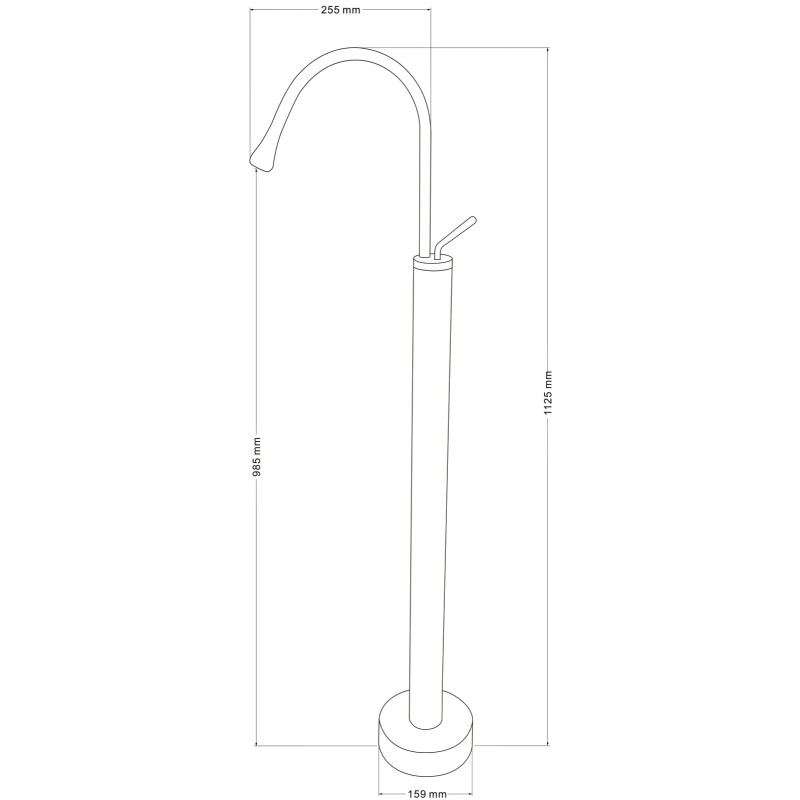 Mexen Dorado freestanding bathroom sink faucet, black - 747334-70