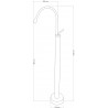Mexen Dorado freestanding bathroom sink faucet, black - 747334-70