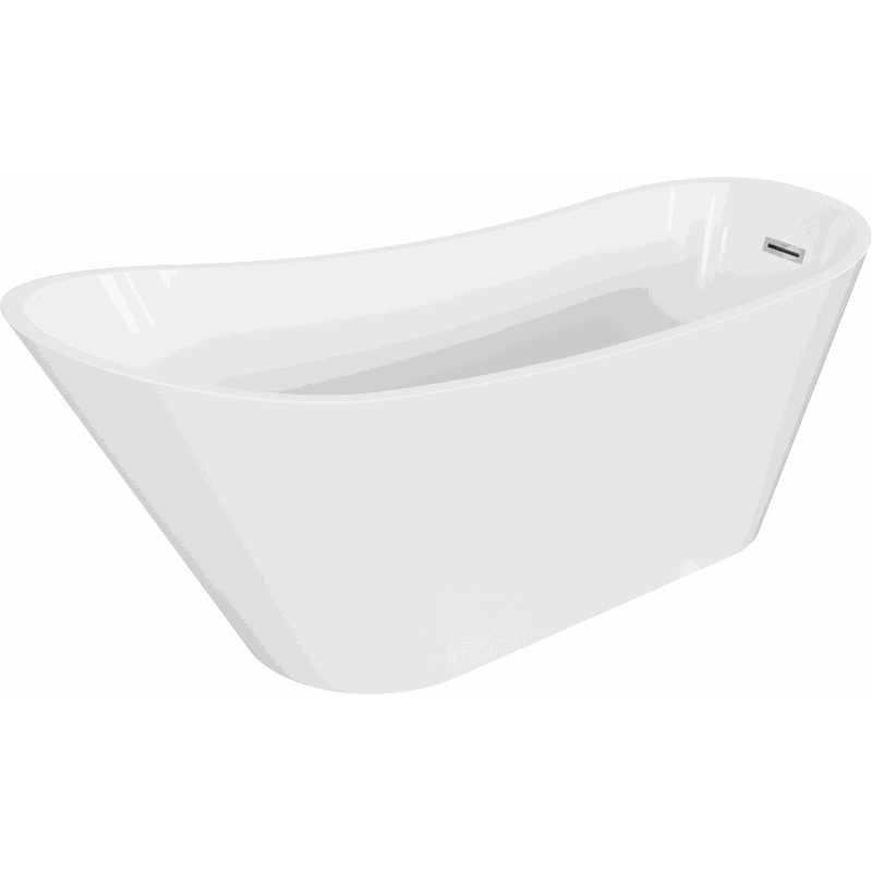 Mexen Alta freestanding bath 170 x 75 cm, white, chrome overflow - 52141707500-01
