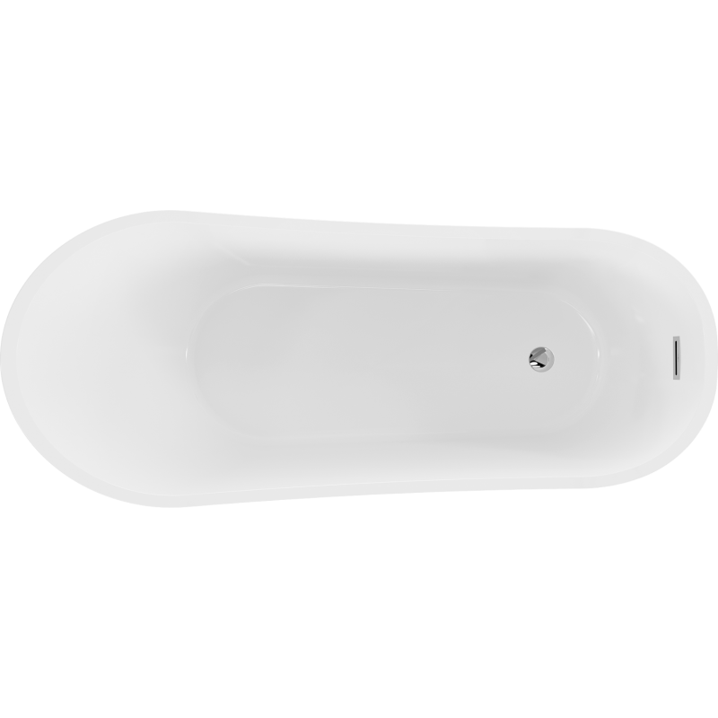 Mexen Alta freestanding bath 170 x 75 cm, white, chrome overflow - 52141707500-01