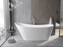 Mexen Alta Freestanding Bathtub 170 x 75 cm, White, Chrome Overflow - 52141707500-01