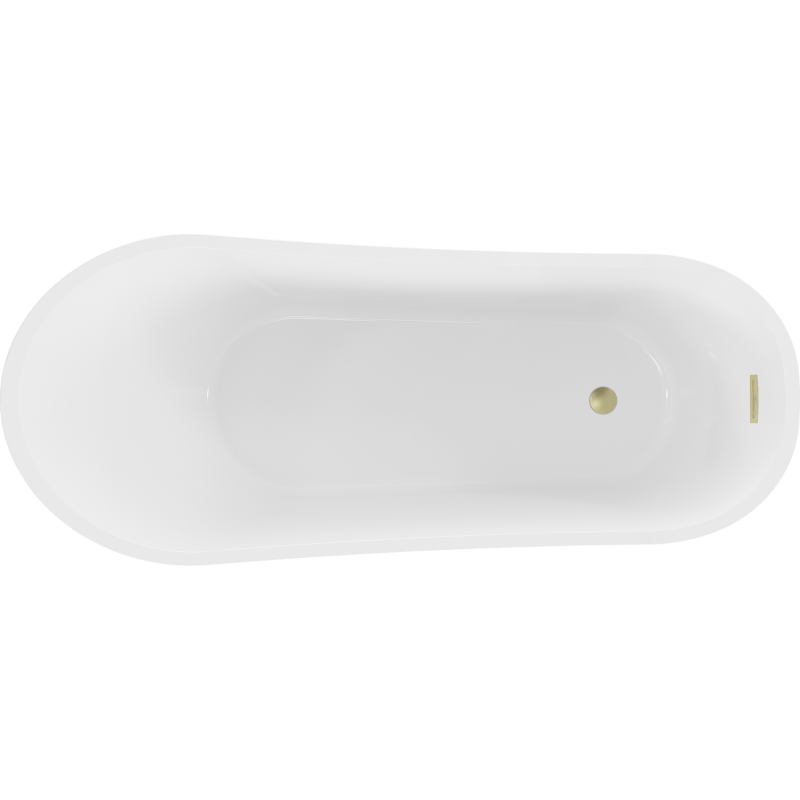 Mexen Alta freestanding bath 170 x 75 cm, white, brushed gold overflow - 52141707500-55