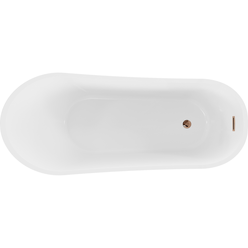 Mexen Alta Freestanding Bath 170 x 75 cm, White, Overflow Rose Gold - 52141707500-60
