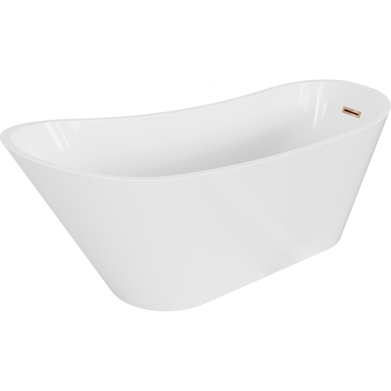Mexen Alta Freestanding Bath 170 x 75 cm, White, Overflow Rose Gold - 52141707500-60
