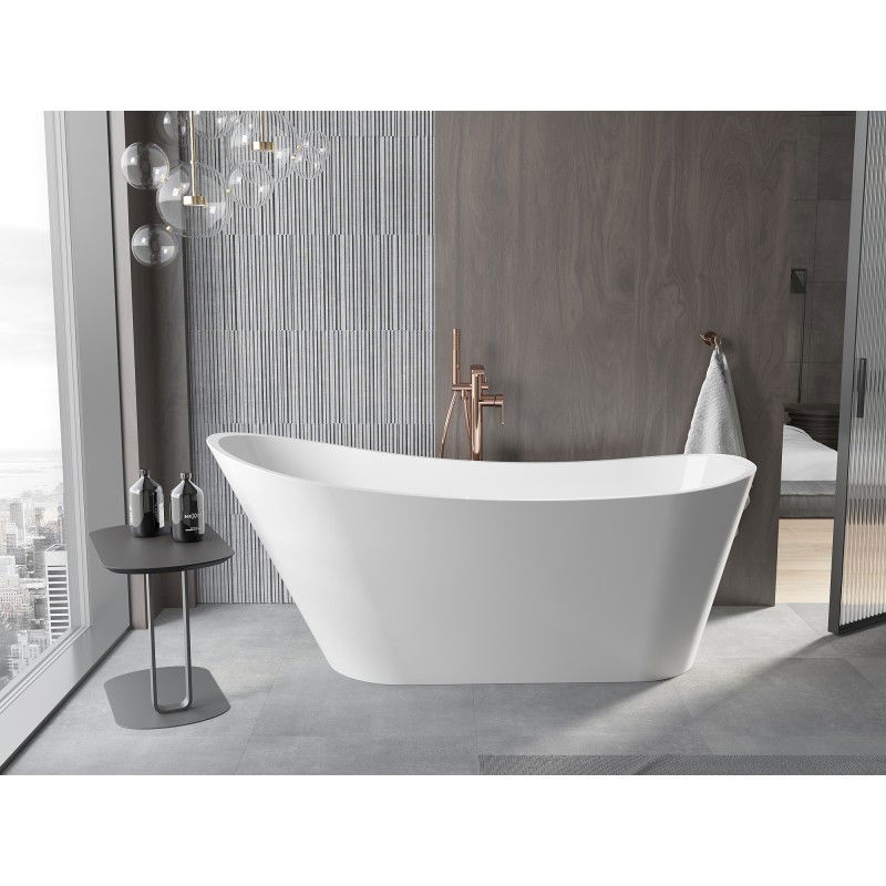 Mexen Alta Freestanding Bath 170 x 75 cm, White, Overflow Rose Gold - 52141707500-60
