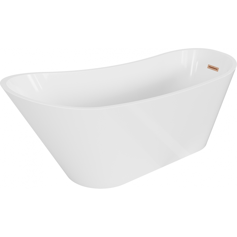 Mexen Alta freestanding bath 170 x 75 cm, white, brushed copper overflow - 52141707500-65
