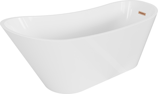 Mexen Alta freestanding bath 170 x 75 cm, white, brushed copper overflow - 52141707500-65